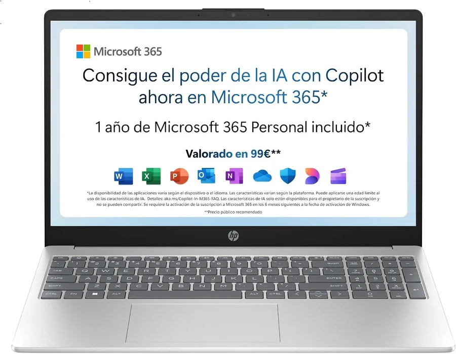 HP 15-fd0261ns 15.6" FHD (Intel N100, 4GB RAM, 128GB UFS)